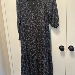 Madewell Georgette Tiered Midi Dress in Enchanted Floral